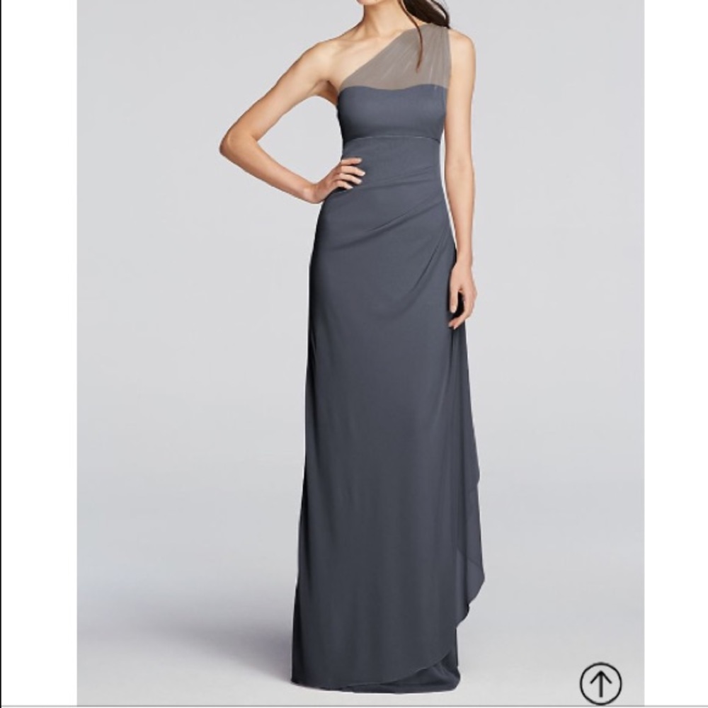 One Shoulder Gown silver/ Pewter / Gray